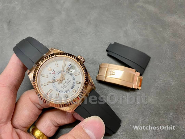 Replica Heren Rolex Sky-Dweller-m336235 0003, 42mm, Roségoud