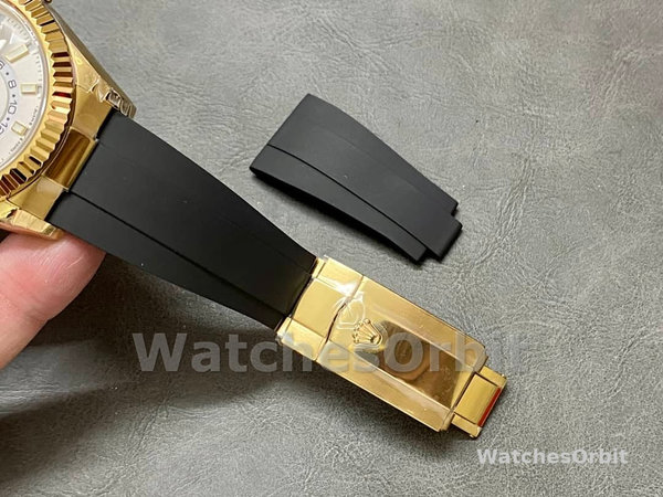Replica Rolex Sky-Dweller-m336238 0003, 42 mm, Oro giallo, Quadrante bianco, Uomo Quadrante bianco