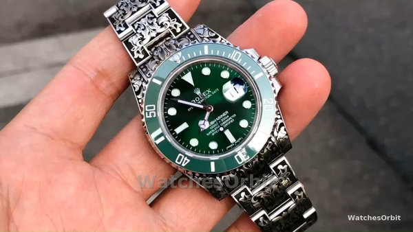 Men's Huckleberry Custom Rolex Submariner-Green, Custom Edition Green