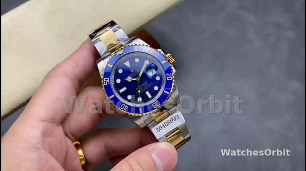 Men's Rolex Submariner Date 40mm Men's-116613LB-Two Tone-Blue Dial Blue