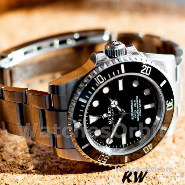 Replique Hommes Rolex Submariner 40mm Hommes-114060-Acier inoxydable-Cadran noir Noir