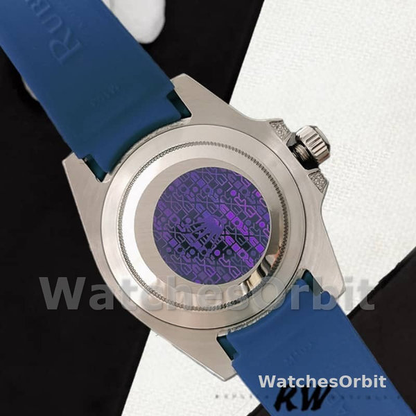 Mens Rolex Submariner 40mm Mens-116610-Blue Dial-Blue Rubber Strap Blue Replica Image