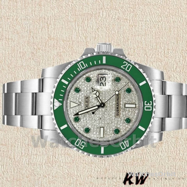 Replica Rolex Submariner 40 mm Uomo-116610-Contatore con pavé di diamanti-Automatico con pavé di diamanti