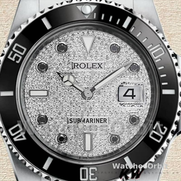 Replica Rolex Submariner 40mm Uomo-116610-Contatore con pavé di diamanti-Acciaio inossidabile con pavé di diamanti