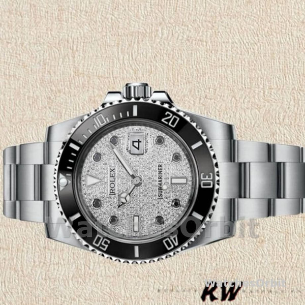 Replica Rolex Submariner 40mm Uomo-116610-Contatore con pavé di diamanti-Acciaio inossidabile con pavé di diamanti