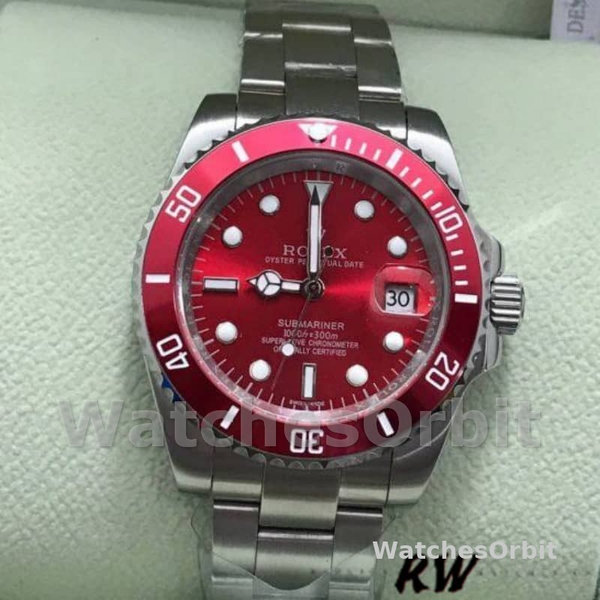 Replica Rolex Submariner 40mm Heren-116610-Roestvrij Staal-Rode Wijzerplaat Rood
