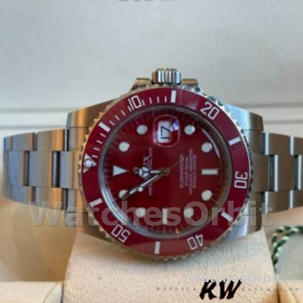 Replica Rolex Submariner 40mm Heren-116610-Roestvrij Staal-Rode Wijzerplaat Rood