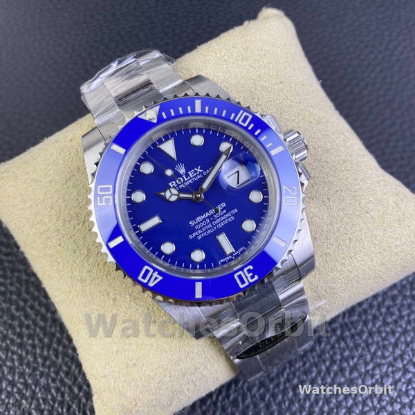 Mens Rolex Submariner 40mm Mens-116619LB-White Gold-Blue Dial Blue Replica Image