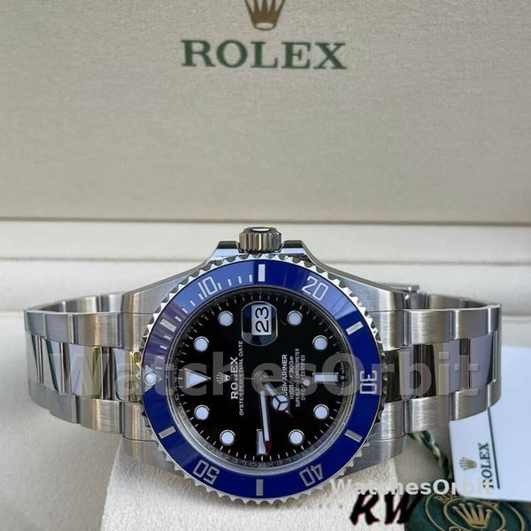 Mens Rolex Submariner 41mm Mens-126610-Blue Bezel-Black Dial Black Replica Image