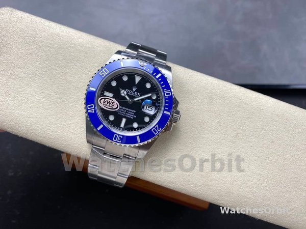 Mens Rolex Submariner 41mm Mens-126610-Blue Bezel-Black Dial Black Replica Image