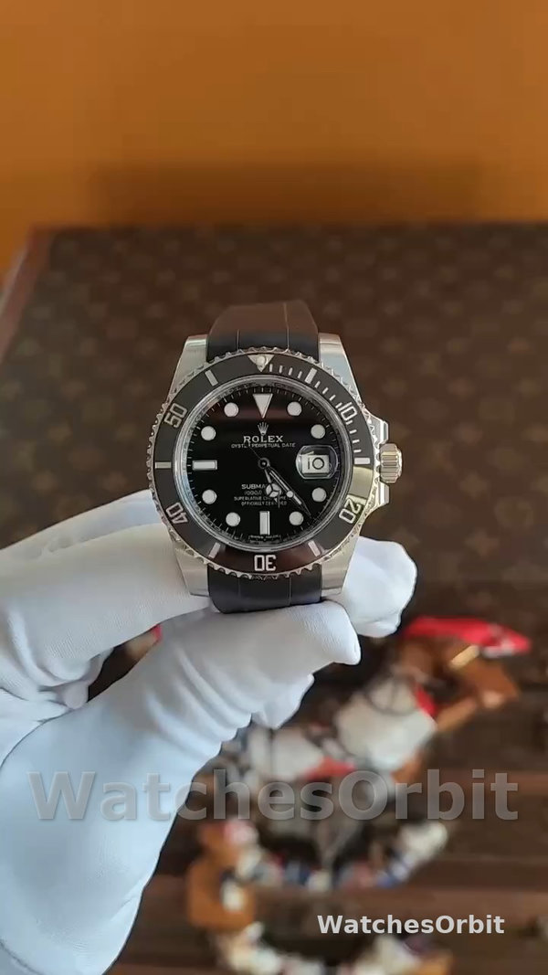 Rolex Submariner 126610LN Black Rubber Strap Black Dial 41mm Mens Replica Watch