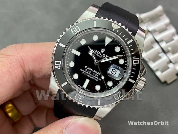 Rolex Submariner 126610LN Black Rubber Strap Black Dial 41mm Mens Replica Watch