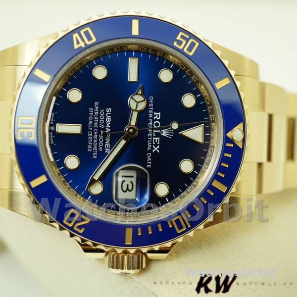 Mens Rolex Submariner 41mm Mens-126618LB-Yellow Gold-Blue Dial Blue Replica Image