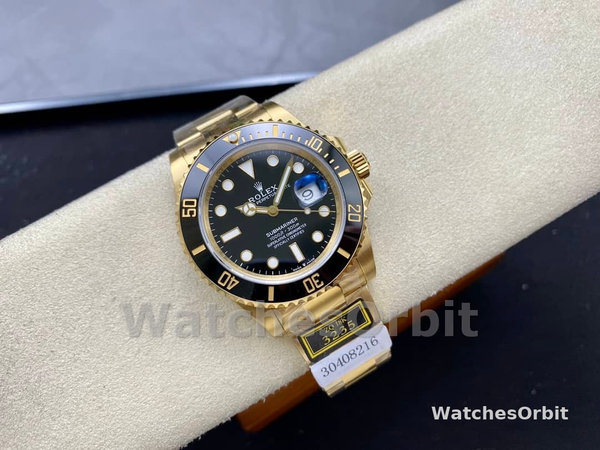 Mens Rolex Submariner 41mm Mens-126618LN-Yellow Gold-Black Dial Black Replica Image