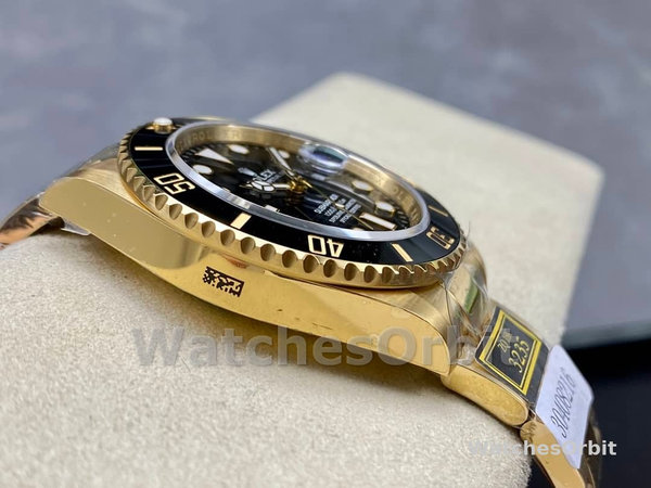 Mens Rolex Submariner 41mm Mens-126618LN-Yellow Gold-Black Dial Black Replica Image