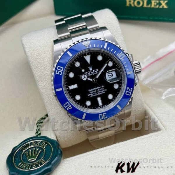 Mens Rolex Submariner 41mm Mens-126619LB 0003-Blue Ceramic Bezel-Black Dial Black Replica Image