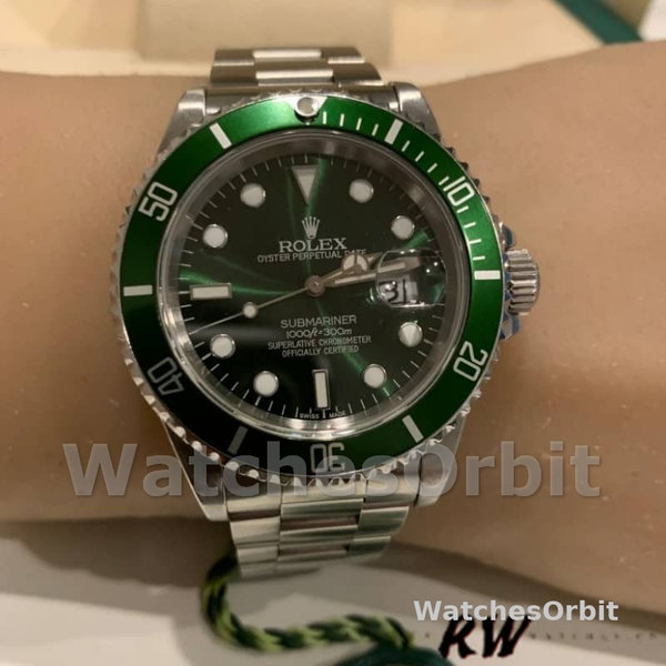Replica Rolex Submariner 40mm Uomo-16610-Acciaio inossidabile-Comparto verde rifinito Verde