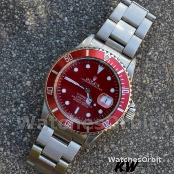 Replica Rolex Submariner 40mm Heren-16610-Roestvrij Staal-Roestvrij Wijzerplaat Rood