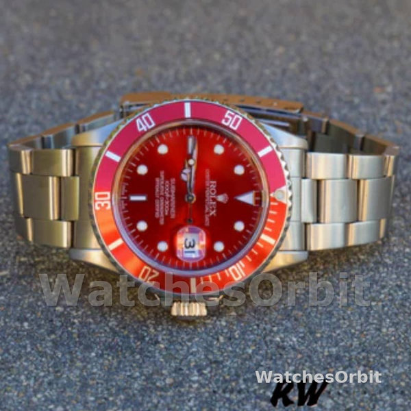 Replica Rolex Submariner 40mm Heren-16610-Roestvrij Staal-Roestvrij Wijzerplaat Rood