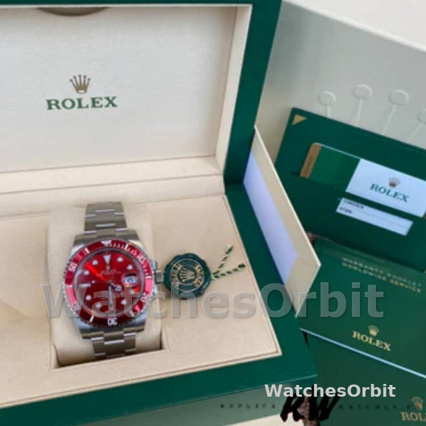 Replica Rolex Submariner 40mm Heren-16610-Roestvrij Staal-Roestvrij Wijzerplaat Rood