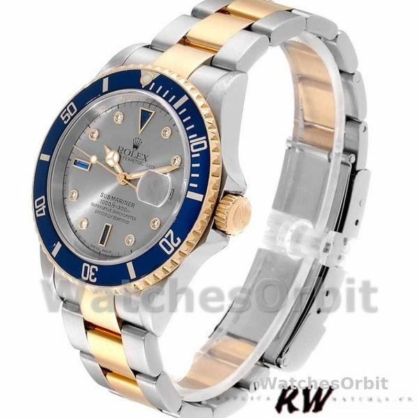 Replica Rolex Submariner 16613 Steel Gold Diamond Sapphire Serti Dial 40mm Herren Replica Uhr, Replika Uhren, Kompromisslose Präzision