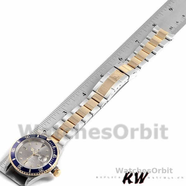 Replica Rolex Submariner 16613 Steel Gold Diamond Sapphire Serti Dial 40mm Herren Replica Uhr, Replika Uhren, Kompromisslose Präzision