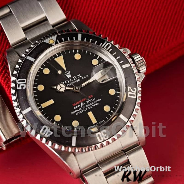 Mens Rolex Submariner 40mm Mens-1680-Stainless Steel Case-Black Dial Black Replica Image