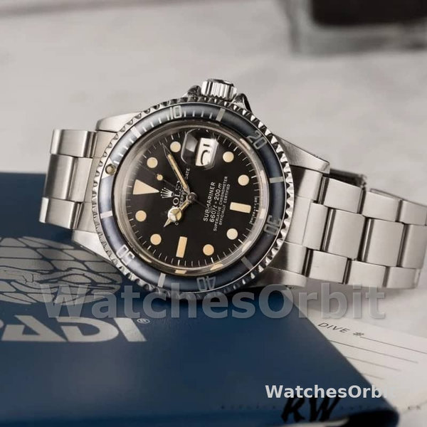 Mens Rolex Submariner 40mm Mens-1680-Stainless Steel Case-Black Dial Black Replica Image