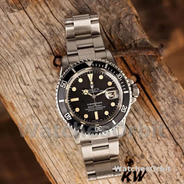 Mens Rolex Submariner 40mm Mens-1680-Stainless Steel Case-Black Dial Black Replica Image