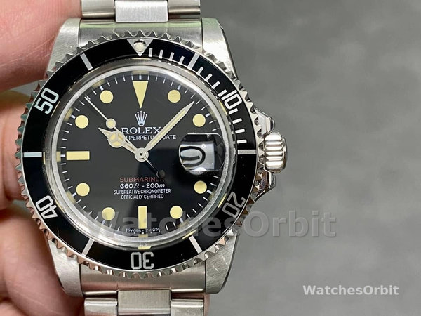 Mens Rolex Submariner 40mm Mens-1680-Stainless Steel Case-Black Dial Black Replica Image