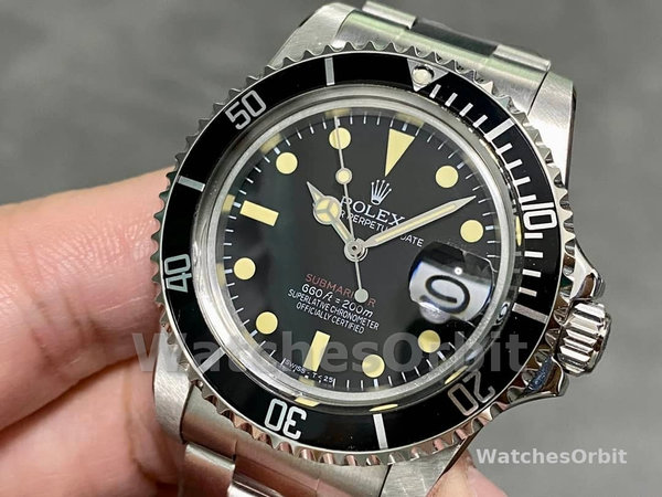 Mens Rolex Submariner 40mm Mens-1680-Stainless Steel Case-Black Dial Black Replica Image