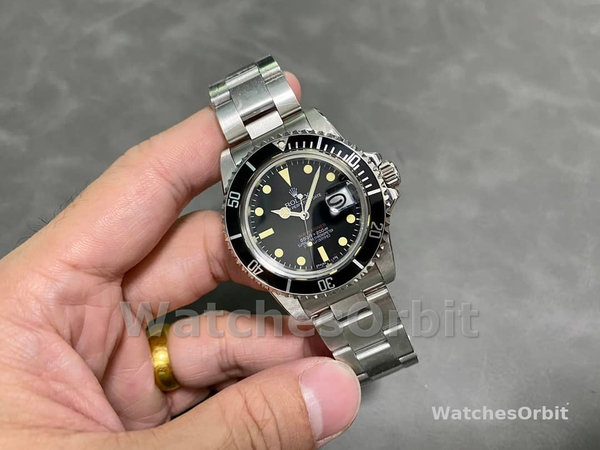 Mens Rolex Submariner 40mm Mens-1680-Stainless Steel Case-Black Dial Black Replica Image