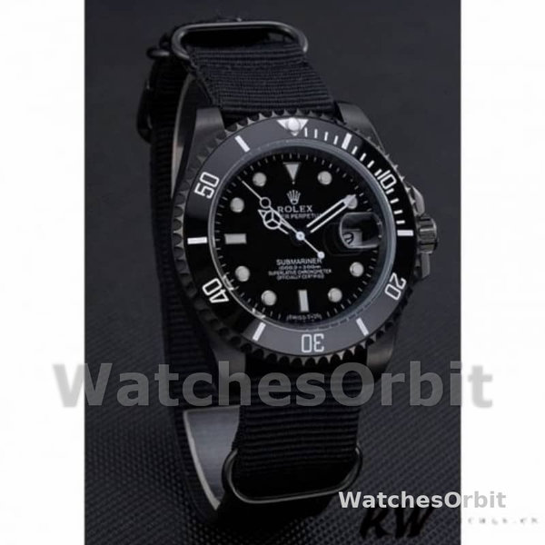 Replica Rolex Submariner 40 mm Uomo-622006-Cinturino in nylon nero-Comparto nero Nero