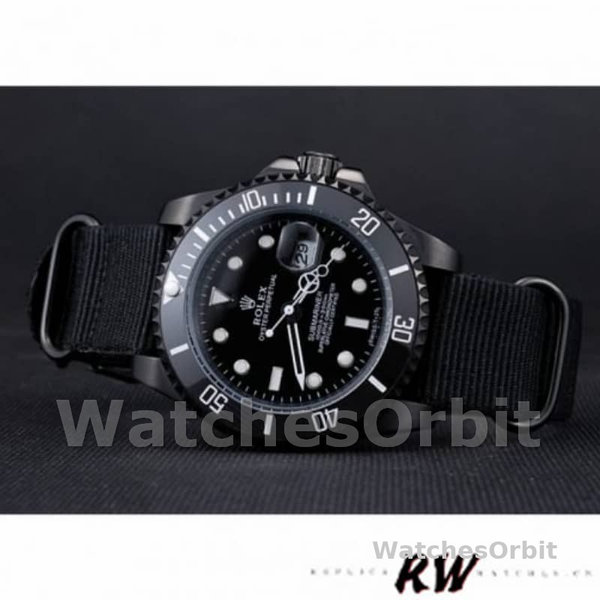 Replica Rolex Submariner 40 mm Uomo-622006-Cinturino in nylon nero-Comparto nero Nero