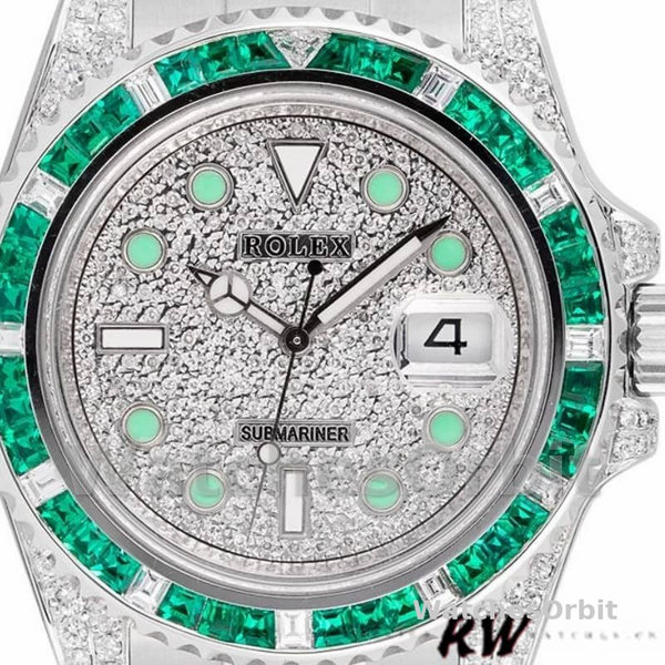 Replica Rolex Submariner Date 40mm Uomo-116610LN-Custom Diamond-Acciaio inossidabile con pavé di diamanti