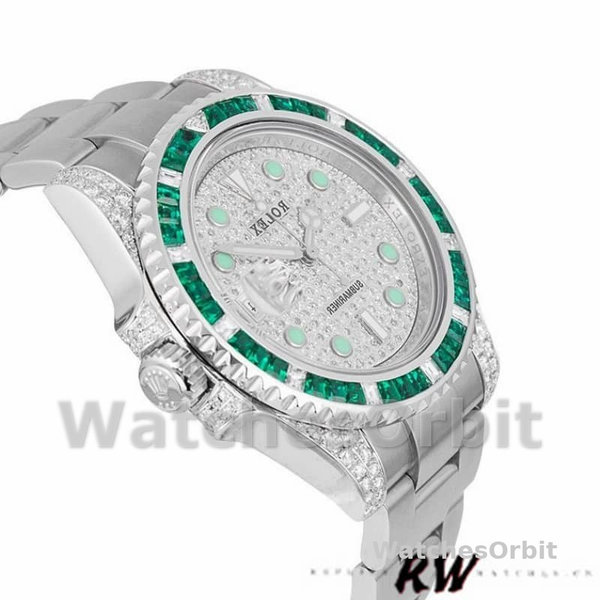 Replica Rolex Submariner Date 40mm Uomo-116610LN-Custom Diamond-Acciaio inossidabile con pavé di diamanti