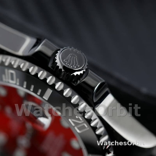 Replica Rolex Submariner Datum 40mm Heren-116610LN-Rode Wijzerplaat-Zwart PVD/DLC Roestvrij Staal Rood