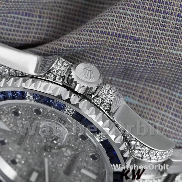 Replica Rolex Submariner Date 40mm Uomo-116610LN-Acciaio inossidabile-Ghiera con diamanti pavé di diamanti