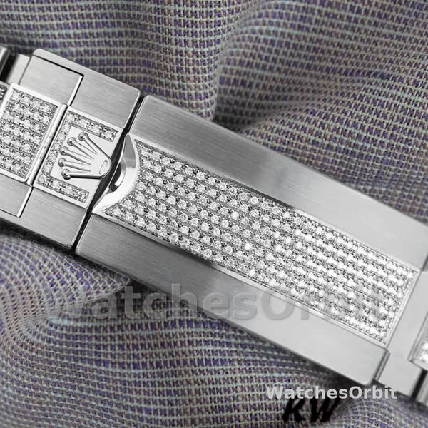 Replica Rolex Submariner Date 40mm Uomo-116610LN-Acciaio inossidabile-Ghiera con diamanti pavé di diamanti
