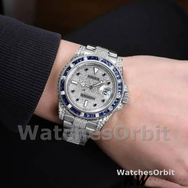 Replica Rolex Submariner Date 40mm Uomo-116610LN-Acciaio inossidabile-Ghiera con diamanti pavé di diamanti