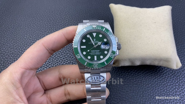Replica Rolex Submariner Date 40mm Uomo-116610LV-Acciaio inossidabile-Oyster-Giallo verde Quadrante verde