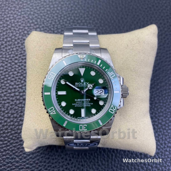 Replica Rolex Submariner Date 40mm Uomo-116610LV-Acciaio inossidabile-Oyster-Giallo verde Quadrante verde