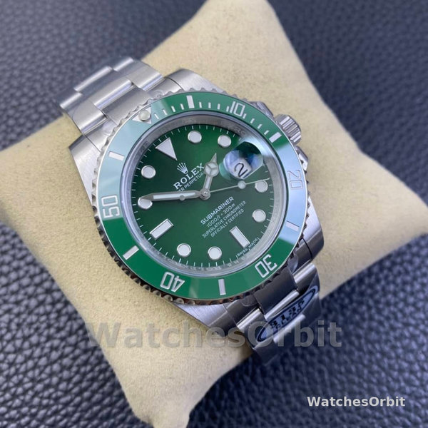 Replica Rolex Submariner Date 40mm Uomo-116610LV-Acciaio inossidabile-Oyster-Giallo verde Quadrante verde