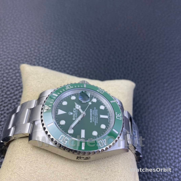 Replica Rolex Submariner Date 40mm Uomo-116610LV-Acciaio inossidabile-Oyster-Giallo verde Quadrante verde
