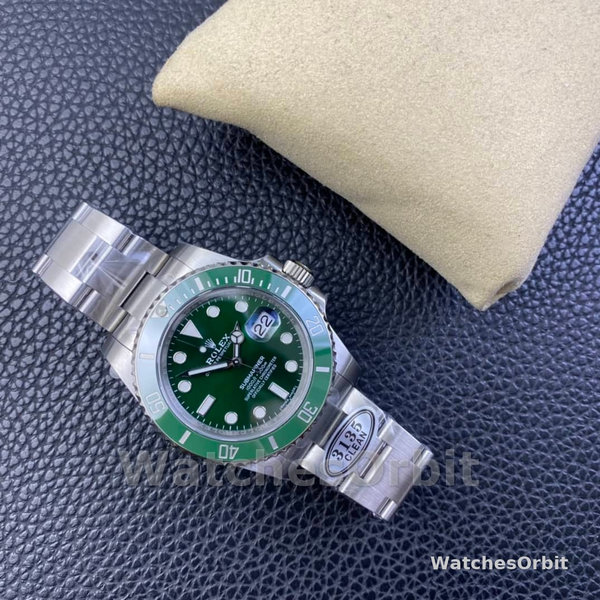 Replica Rolex Submariner Date 40mm Uomo-116610LV-Acciaio inossidabile-Oyster-Giallo verde Quadrante verde