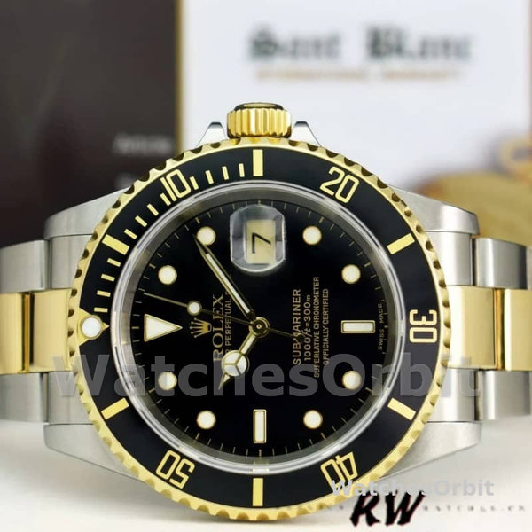Replica Rolex Submariner Date 40 mm Uomo-116613-Acciaio inossidabile-Comparto nero Nero