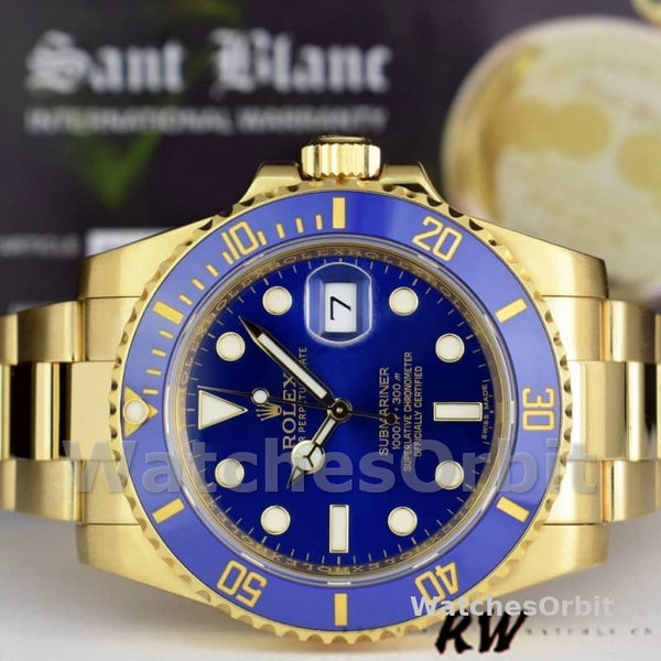 Replica Rolex Submariner Date 41mm Heren-116618LB-Blauwe Wijzerplaat Blauw