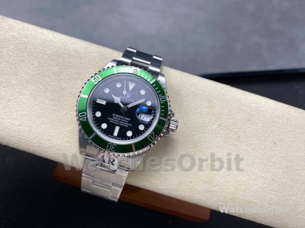 Mens Rolex Submariner 40mm Mens-16610LV-Stainless Steel Oyster-Black Dial Black Replica Image