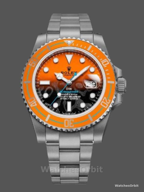 Rolex Submariner DIW Persimmon Orange Schwarzes Zifferblatt Ceramic Orange Bezel