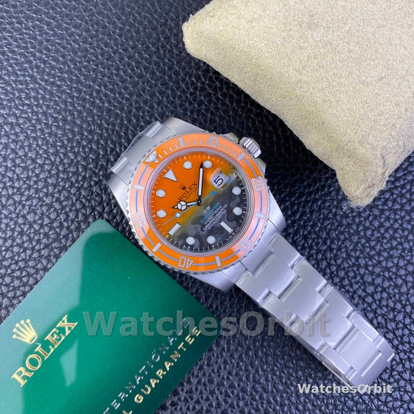 Rolex Submariner DIW Persimmon Orange Schwarzes Zifferblatt Ceramic Orange Bezel